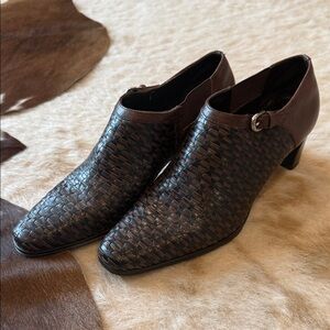 Brighton Dark Brown Woven Heels